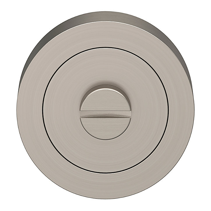 Rosace de fonction rond tube à visser à condamnation GoodHome Duod effet nickel satin gris Ø50mm