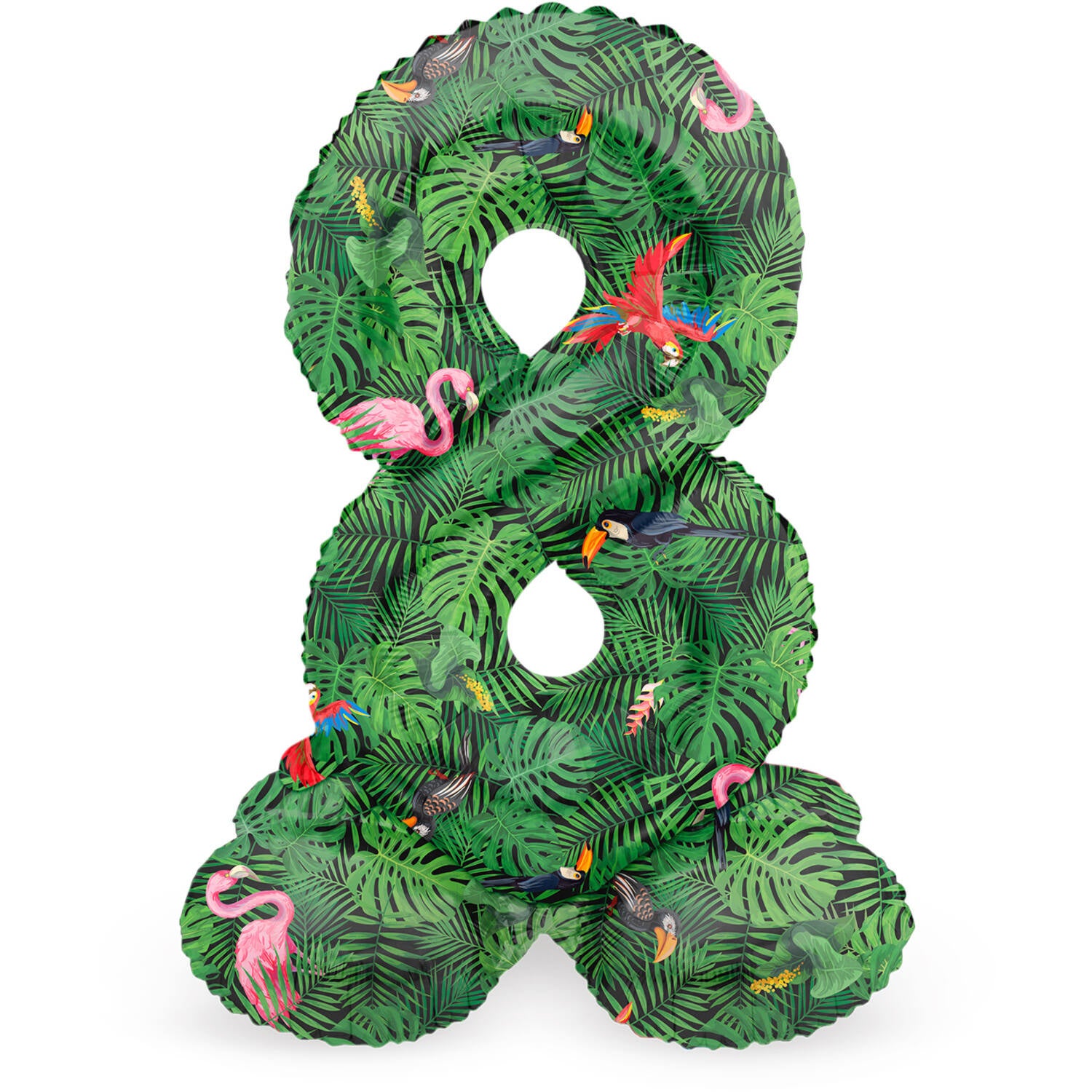 Cijfer Ballon 8 Jaar Jungle Met Standaard Leeg 72cm