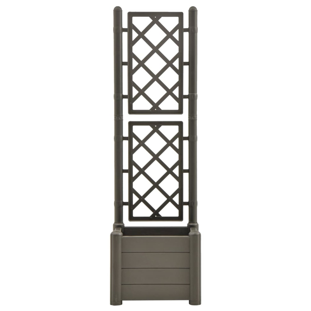Jardinière avec treillis 43 x 43 x 142 cm pp jardin plantes fleurs anthracite