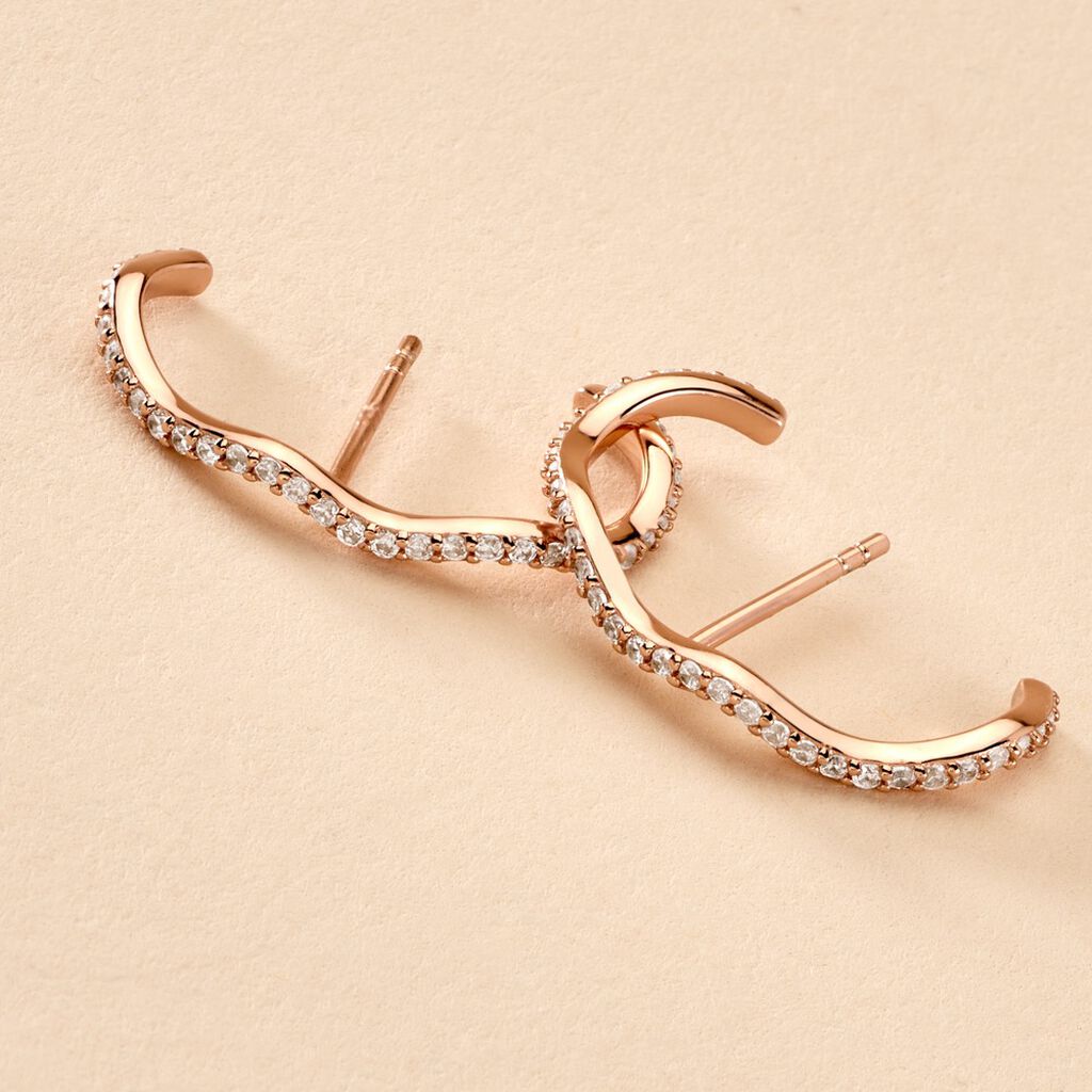 Créoles Lowri Argent Rose Oxyde De Zirconium