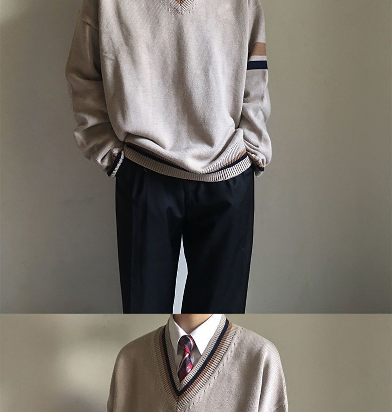 Bay Go Mall - Contrasterende rand cardigan / V-hals trui