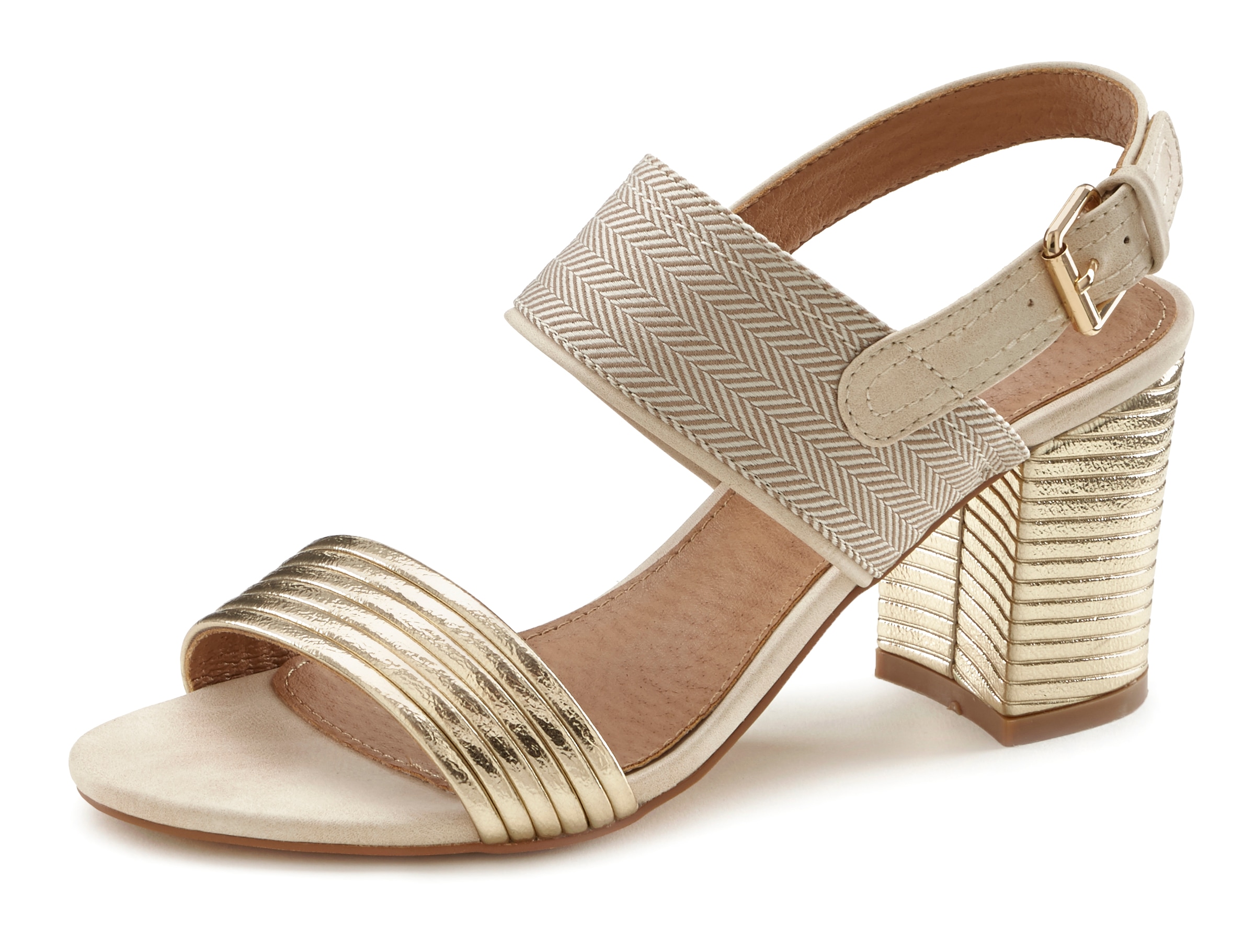 LASCANA Riemchensandalette »Sommerschuh«  Sandale, Sommerschuh mit Blockabsatz VEGAN