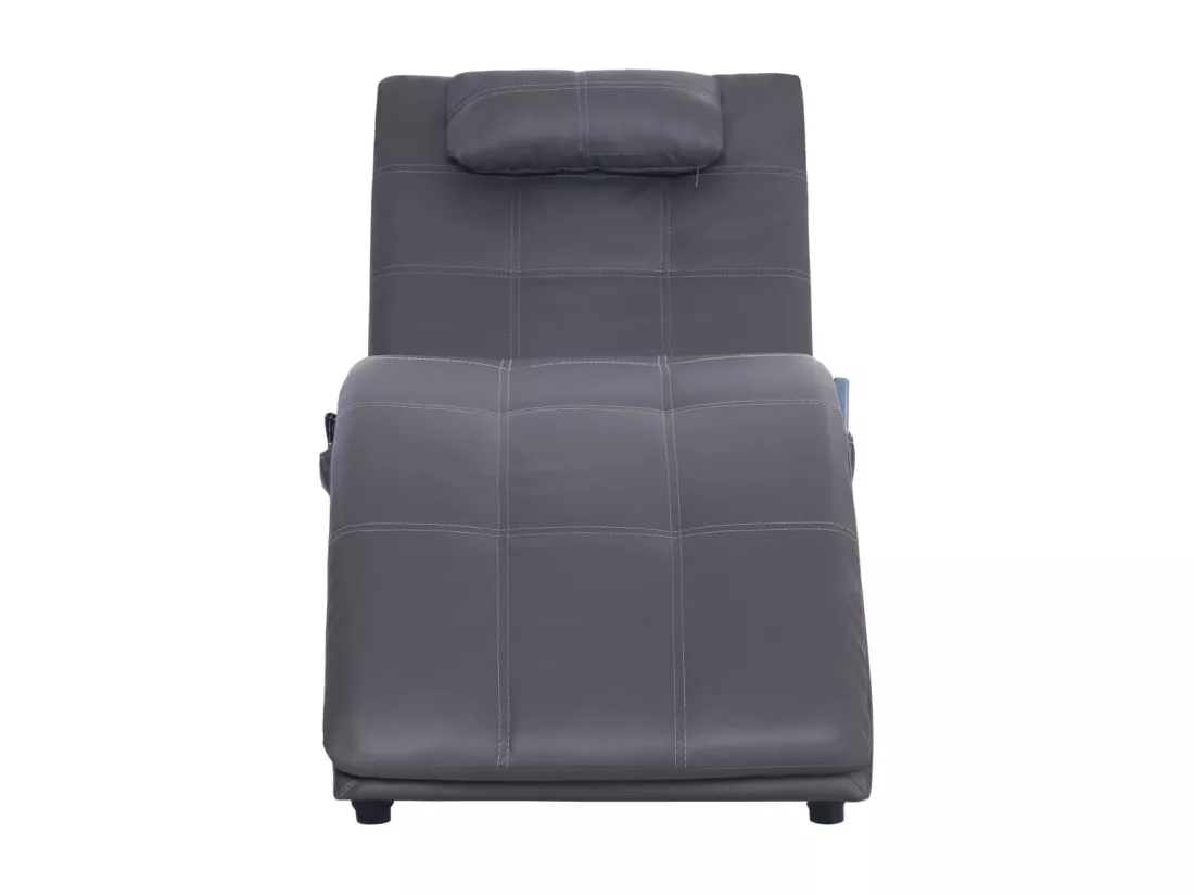 Prolenta Premium - Chaise longue de massage avec oreiller Gris Similicuir