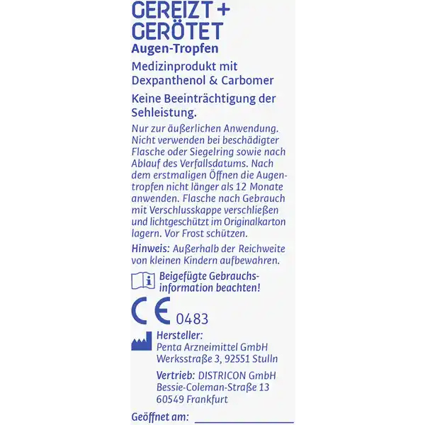 Augentropfen Gereizt + Gerötet