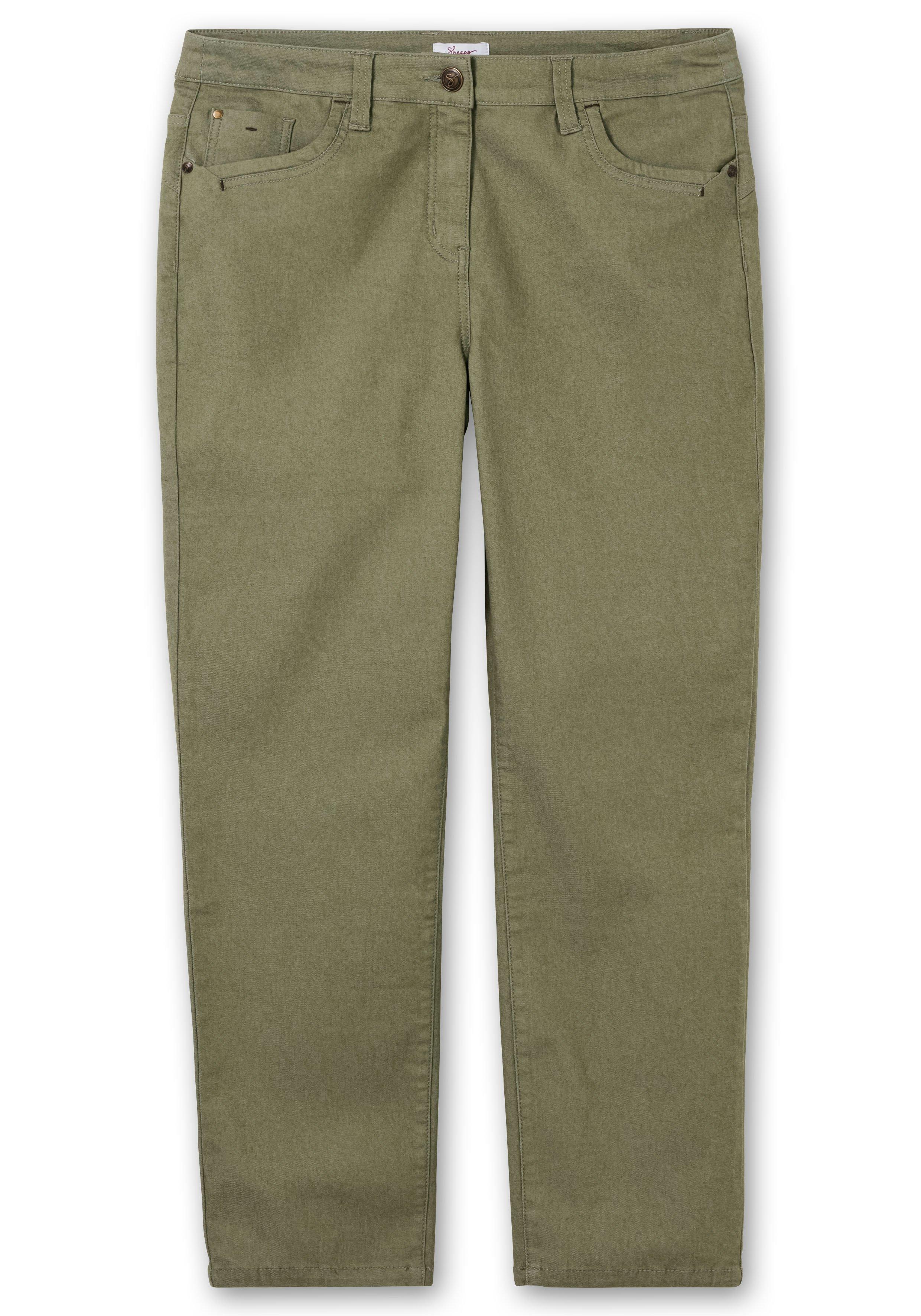 Schmale Hose im Coloured-Denim-Look