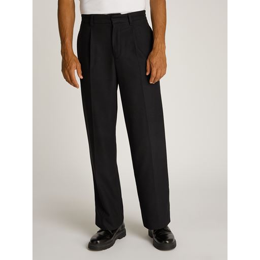 Calvin Klein Wool Wide Leg Bukser, Ck Black, W36/L32
