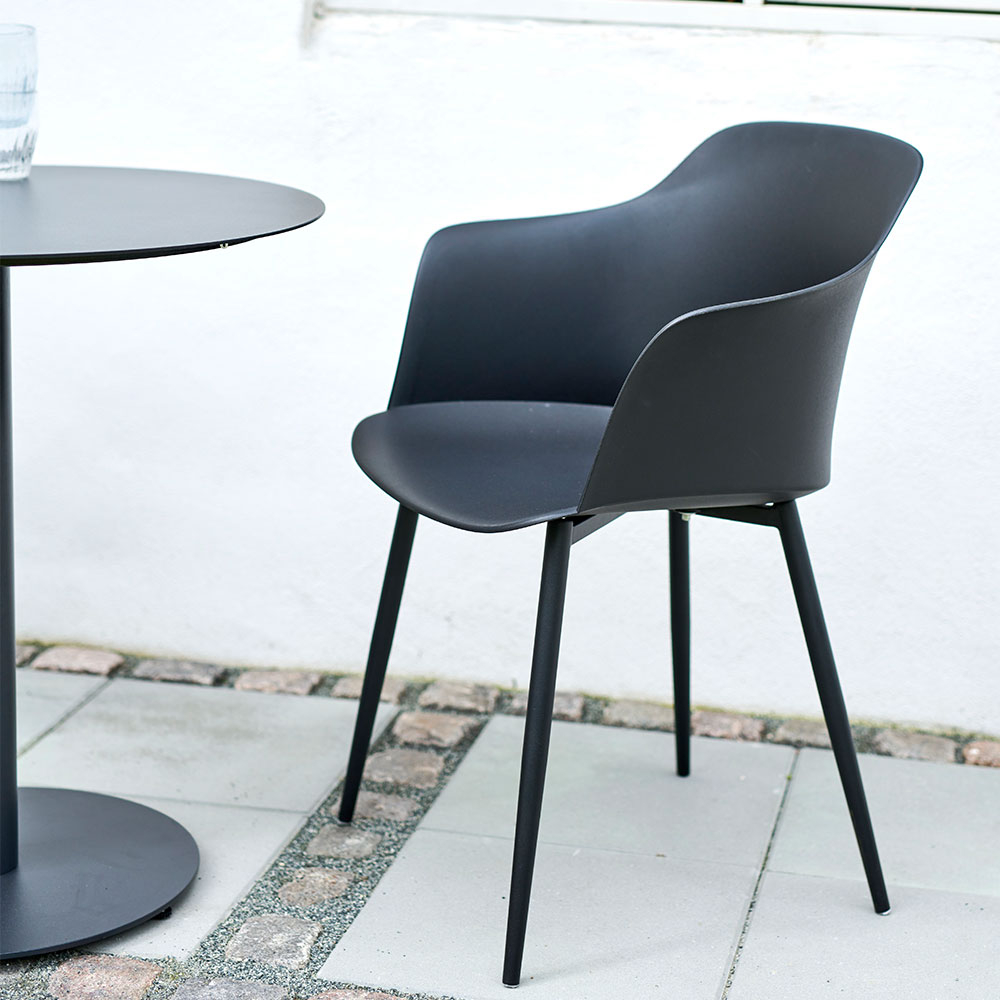 Ronde metalen tuintafel Sieb Zwart