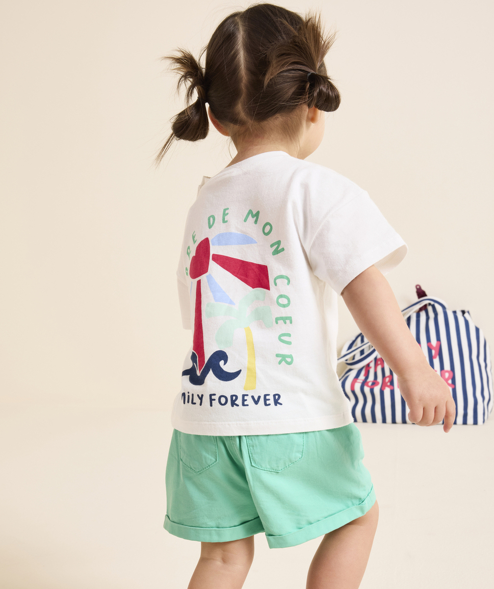 short droit bébé fille vert