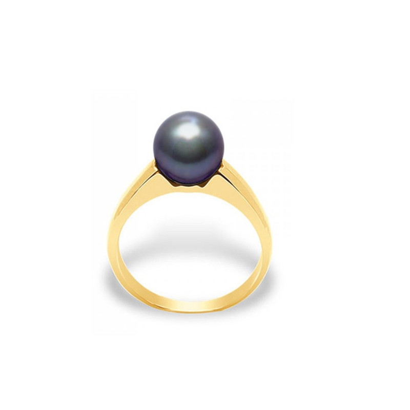 Bague Perle de Culture d'eau douce Blanche et Or jaune 375/1000