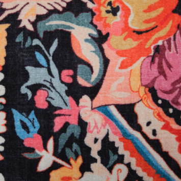 Vloerkleed bloemen zwart 160x230 cm