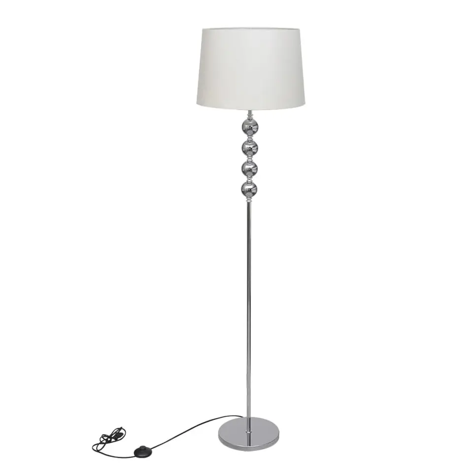 vidaXL - Vloerlamp - Wit - Chrome