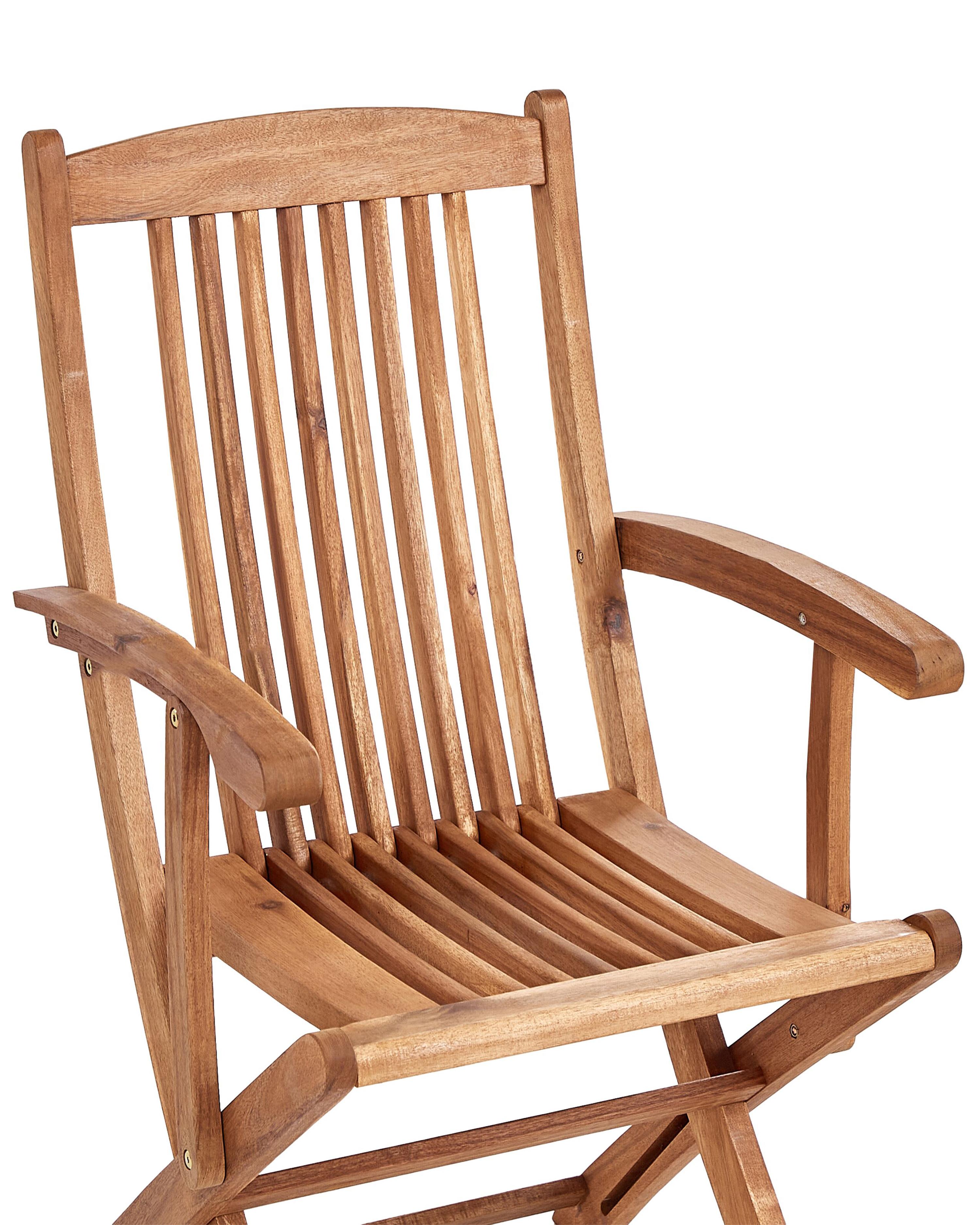 Set van 2 stoelen met zitkussen MAUI PREMIUM Acaciahout Lichtgrijs