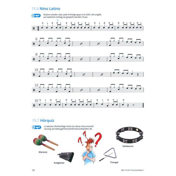 Bläser-Schulen-Verlag Gemeinsam Lernen 1 Drumset