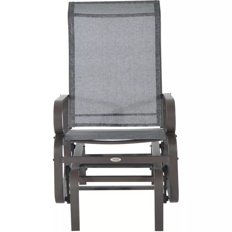 Outsunny Schaukelstuhl mit Ergonomischer Form grau
