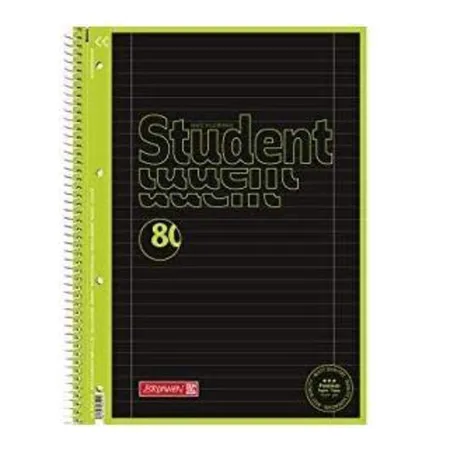 BRUNNEN Collegeblock Black Neon, A4, liniert, Lineatur 27, 1 Stück, 2-fach sortiert