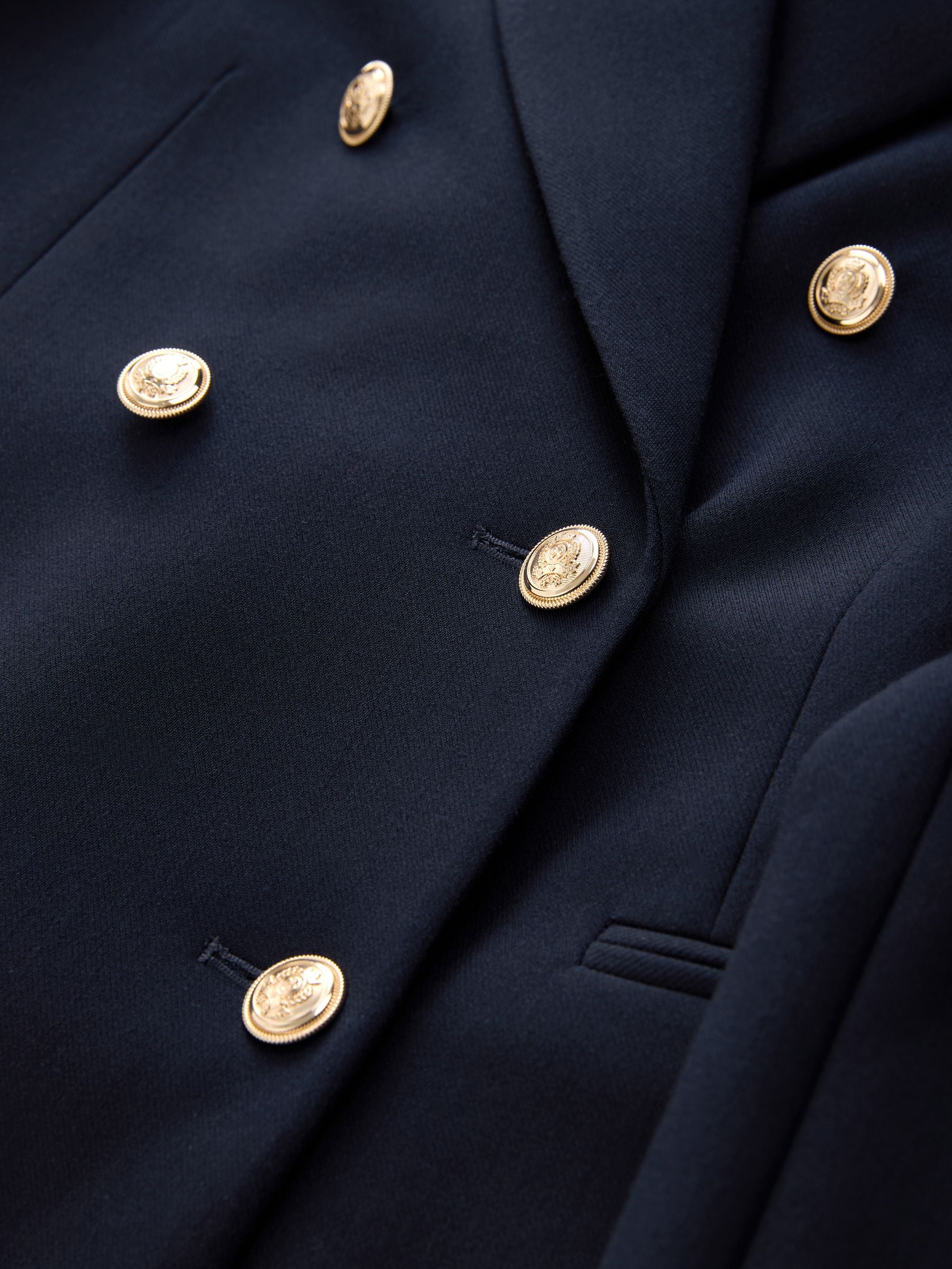 Marineblauw - Militair double-breasted blazer
