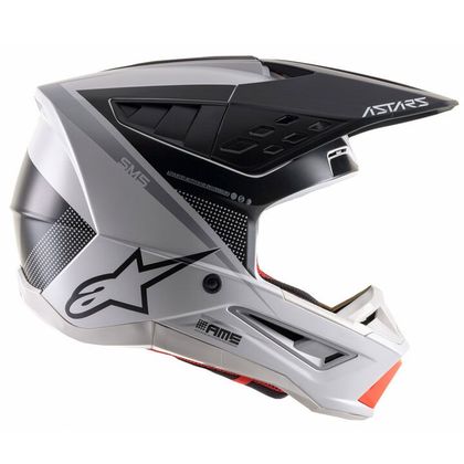 Casque cross Alpinestars S-M5 - RAYON - LIGHT GRAY BLACK SILVER MATT 2023 - Gris / Noir