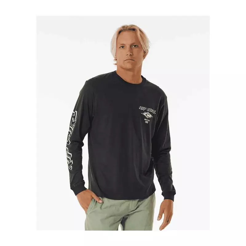 Teeshirt RIPCURL Fade Out Icon L/S Tee Black/Purple