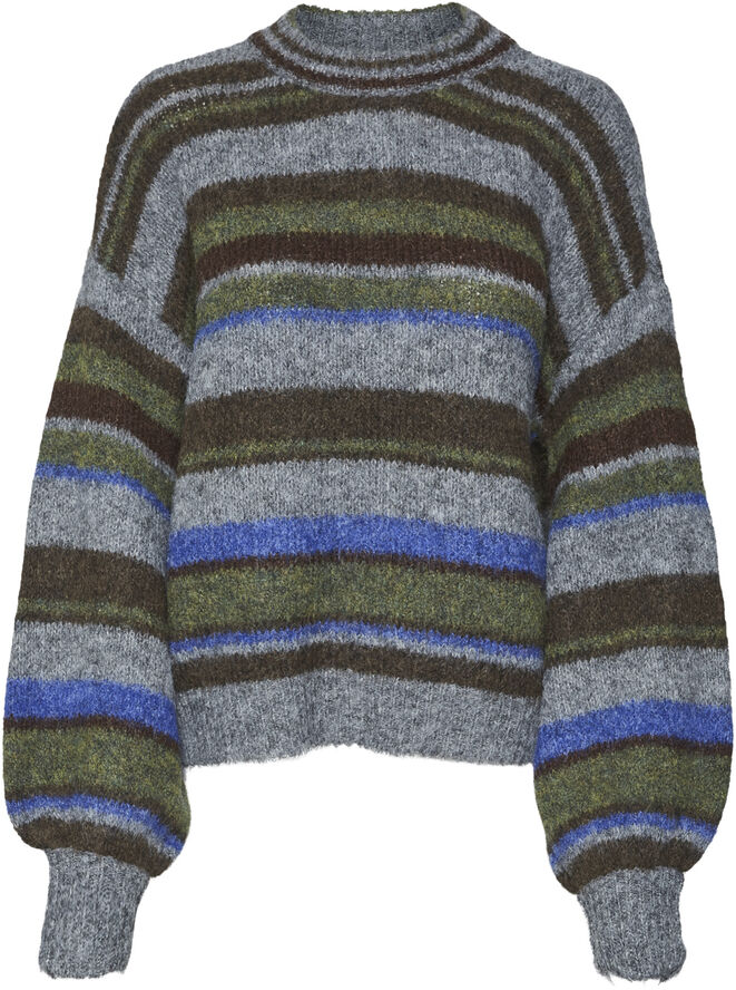Vero Moda VMNATHALIA LS HIGH NECK KNIT VMA Nutria/multi