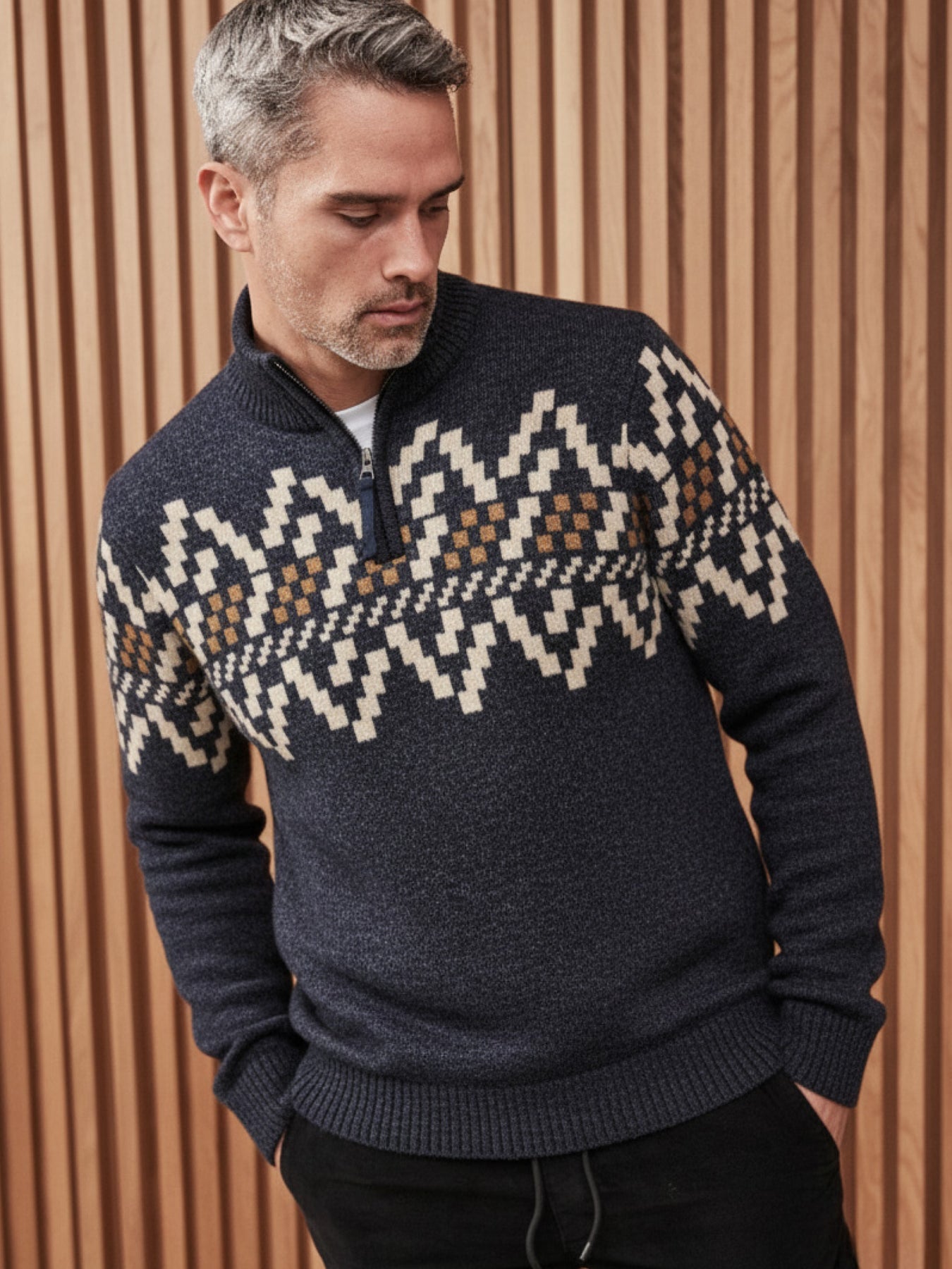 Herren-Troyer mit Norwegermuster