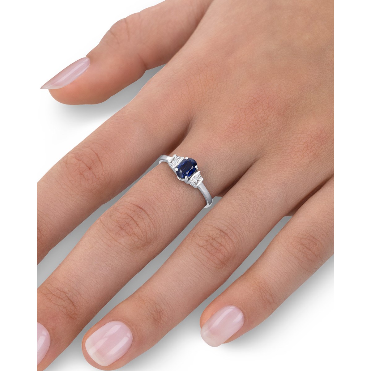 Bague ADEN Or 585 Blanc Saphir et diamants 1.99grs