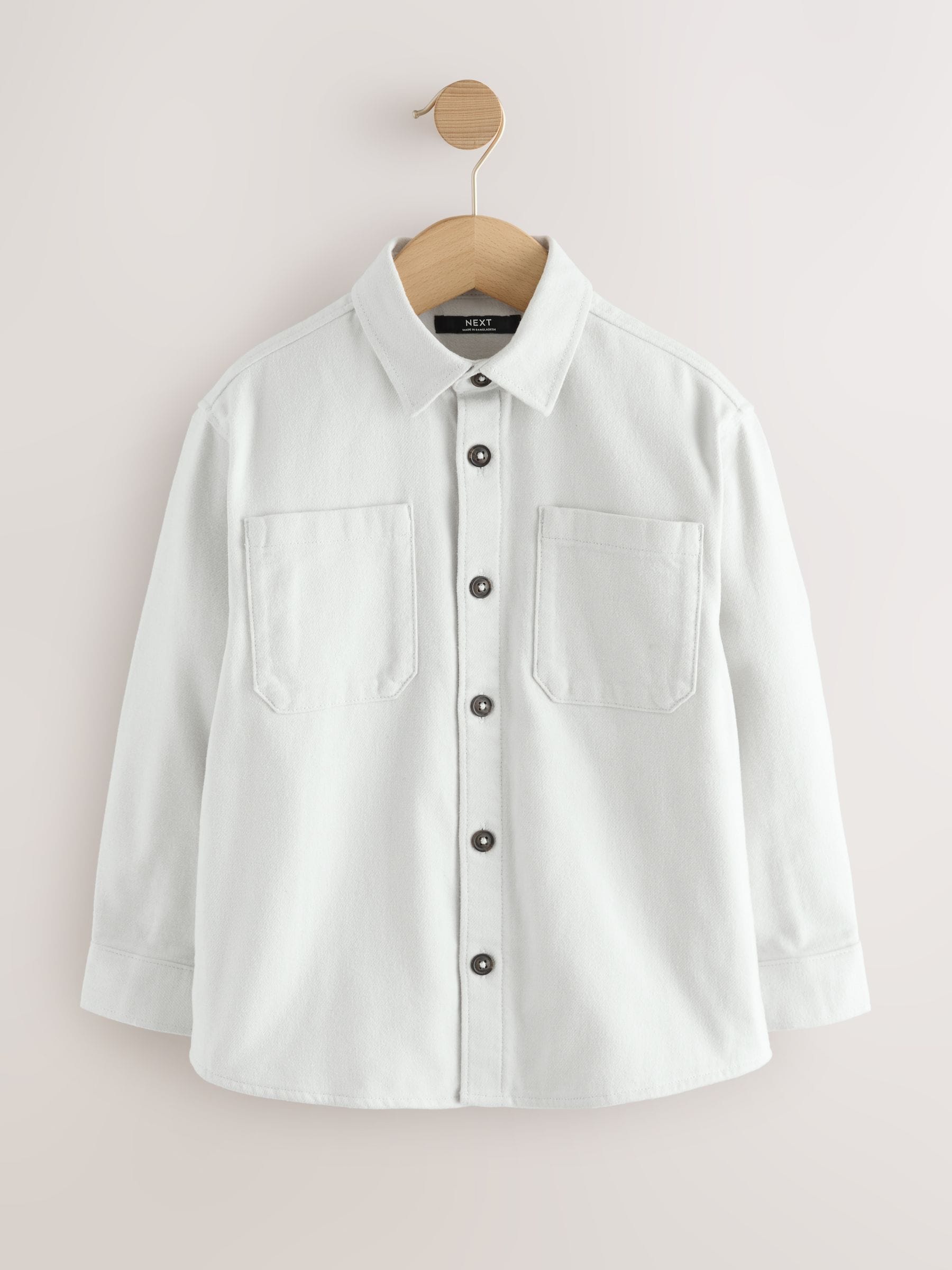 Lichtgrijs - Geborsteld overshirt (3-16jr)