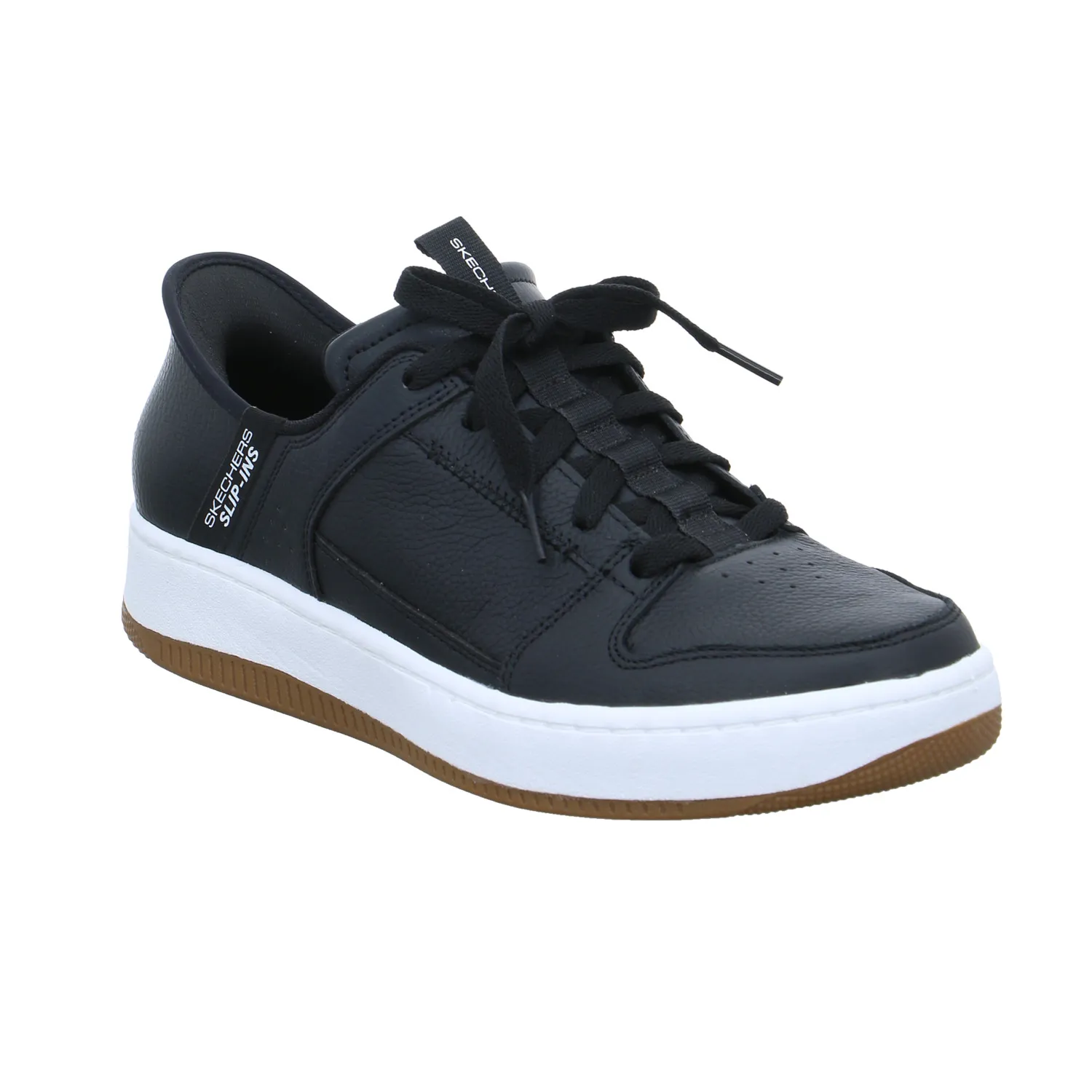 SKECHERS Halbschuhe Sneaker Schwarz Leder