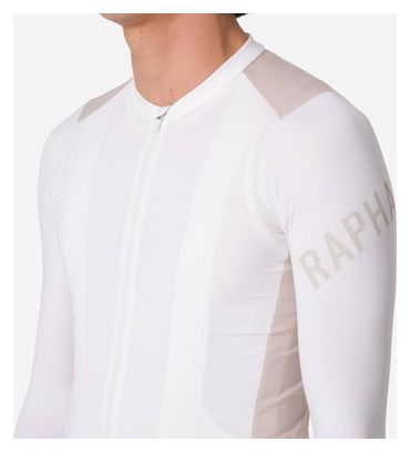 Maillot manches longues Rapha Pro Team Lightweight Blanc/Gris Homme