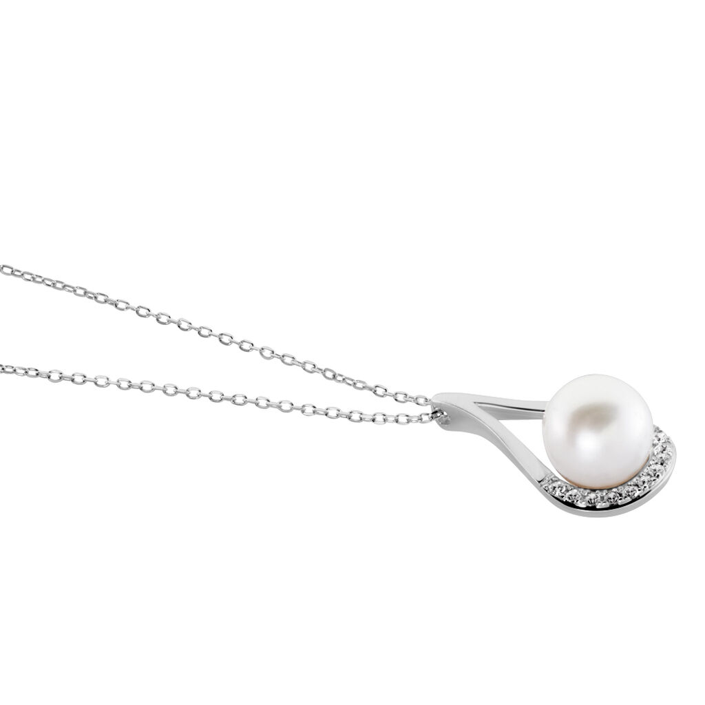 Collier Patricia Or Blanc Perle De Culture Oxyde