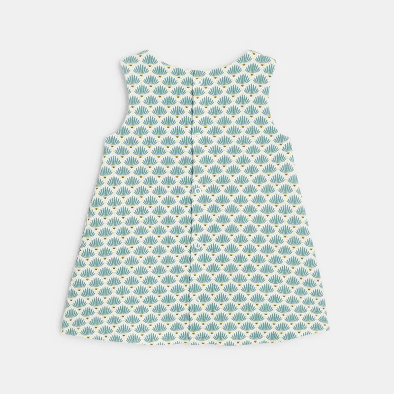 Robe chasuble jersey graphique verte bébé fille Vert