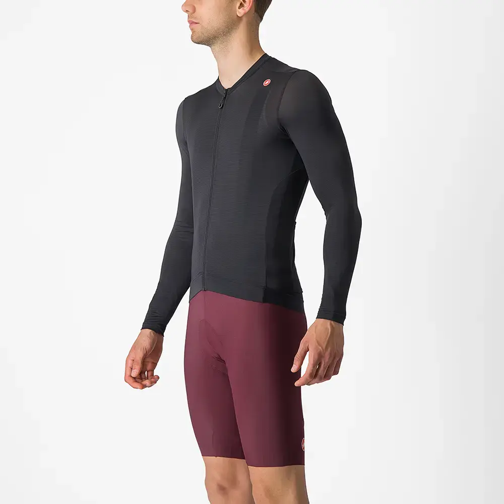 Castelli Espresso Fietsshirt Lange Mouwen Zwart/Donkergrijs Heren