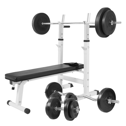 Conjunto de banco de musculação em vinil Gorilla Sports de 100 kg