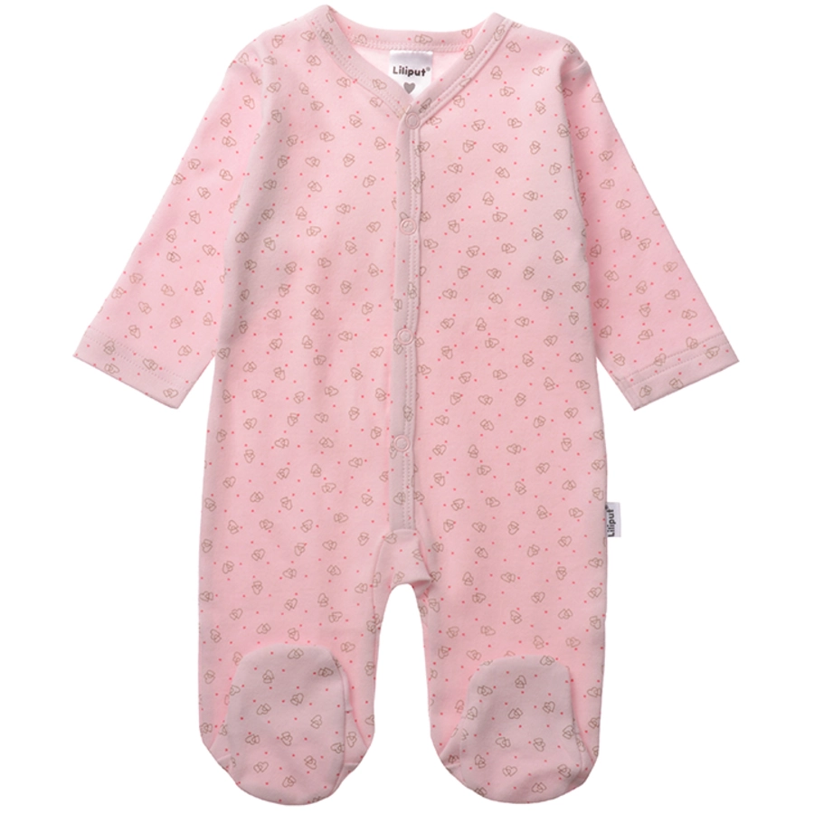 Liliput Schlafoveralls 2er-Set weiß mit Druck Herzen  rosa