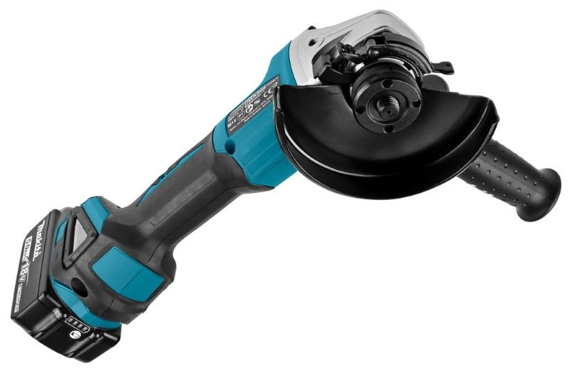 Makita DGA504RTJ 18V Li-ion accu haakse slijper set (2x 5.0Ah) in Mbox - 125mm - koolborstelloos