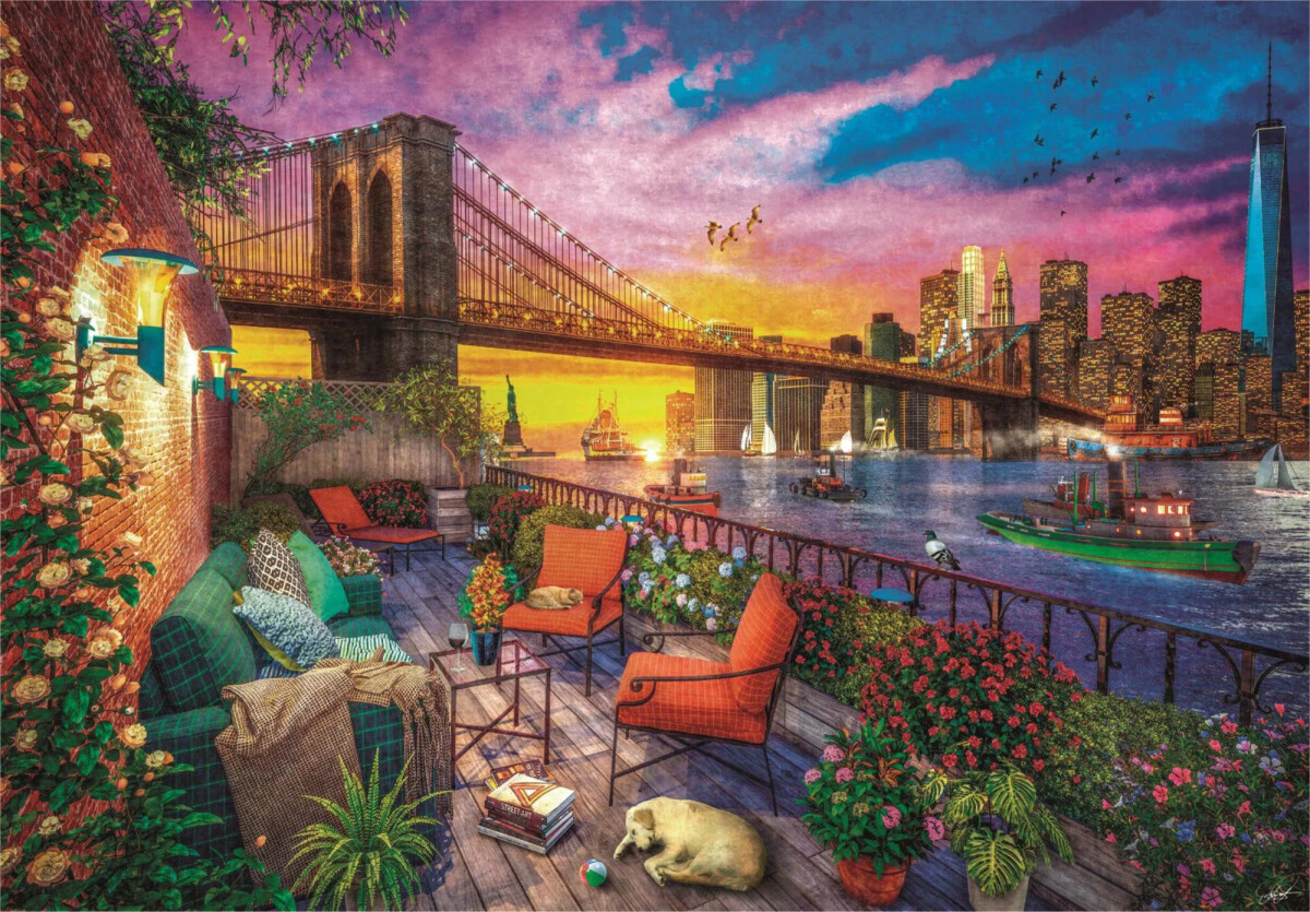 Clementoni Puslespil - Manhatten Balcony Sunset - High Quality - 3000 Brikker