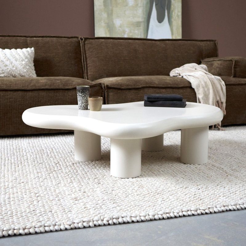 Salontafel - Creme Wit - 117 x 90 cm - Organisch