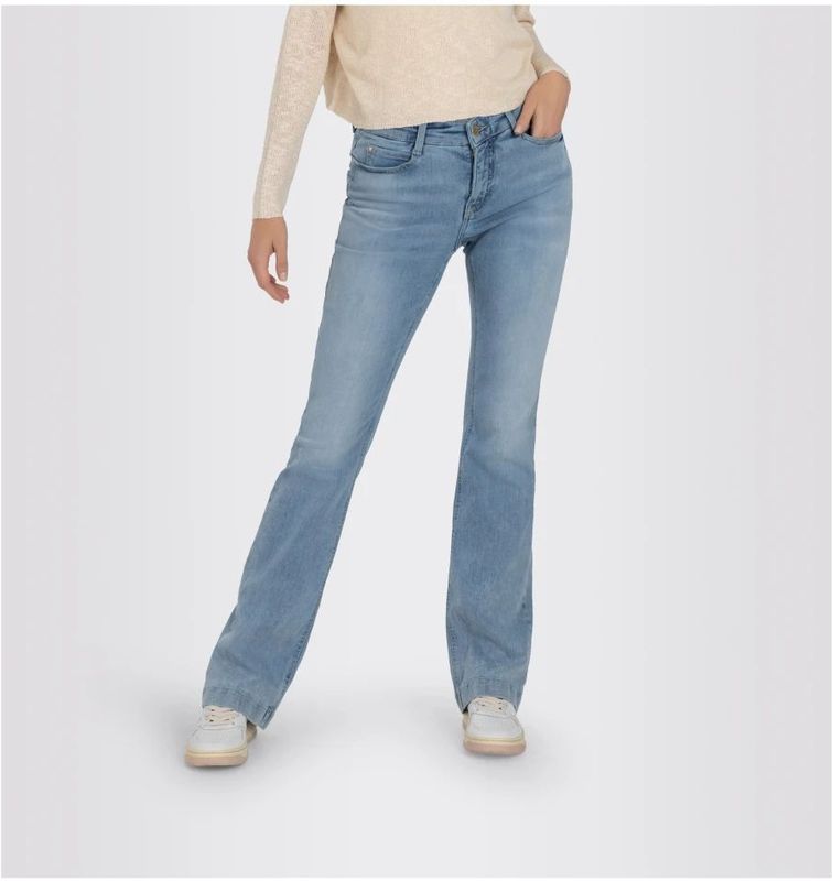MAC - Bootcut Flare Jeans - Blauw - Katoenmix
