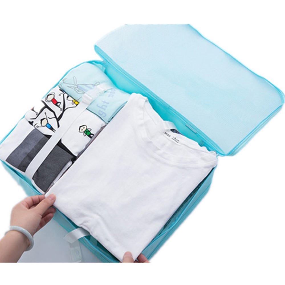(8er Set) Reise Aufbewahrungsbeutel Tasche für Reisegepäck - Dunkelblau