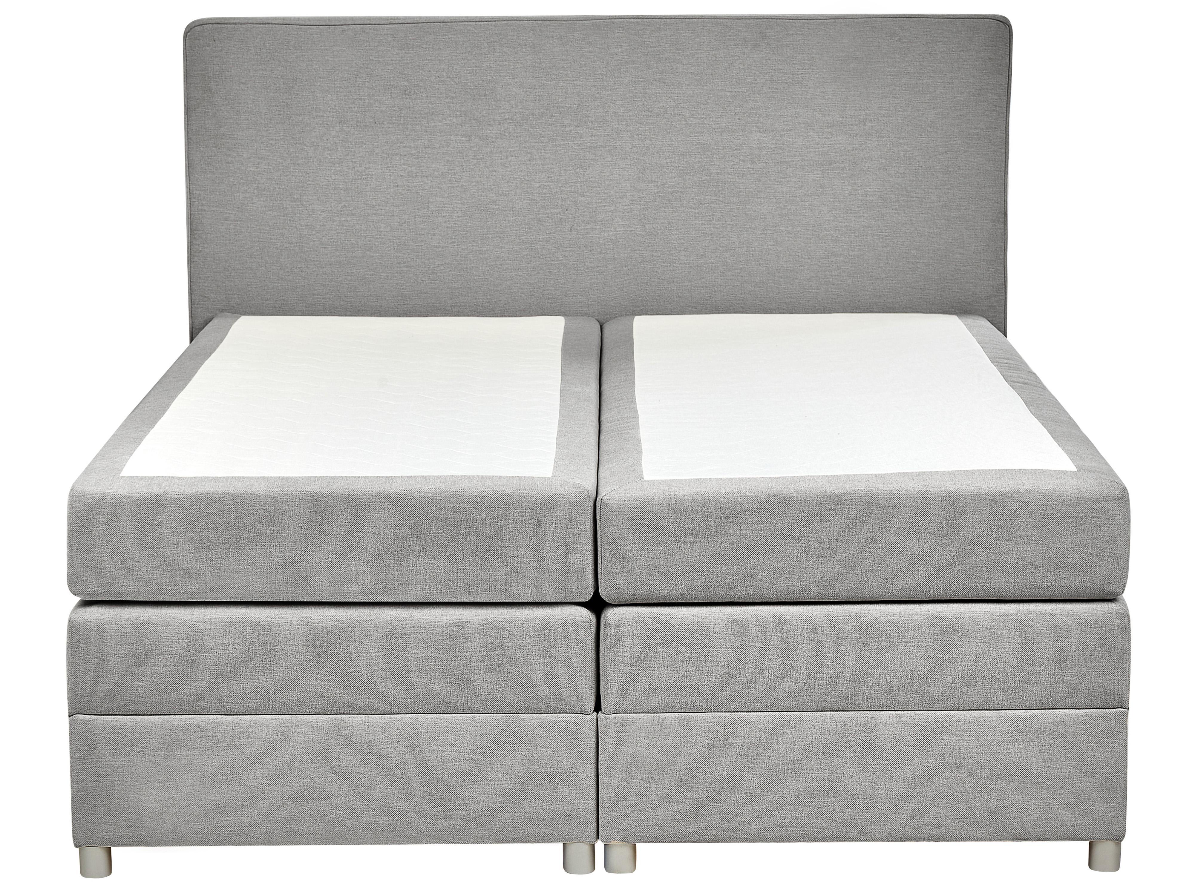 Boxspring met opbergruimte Stof MINISTER 180 x 200 cm Lichtgrijs