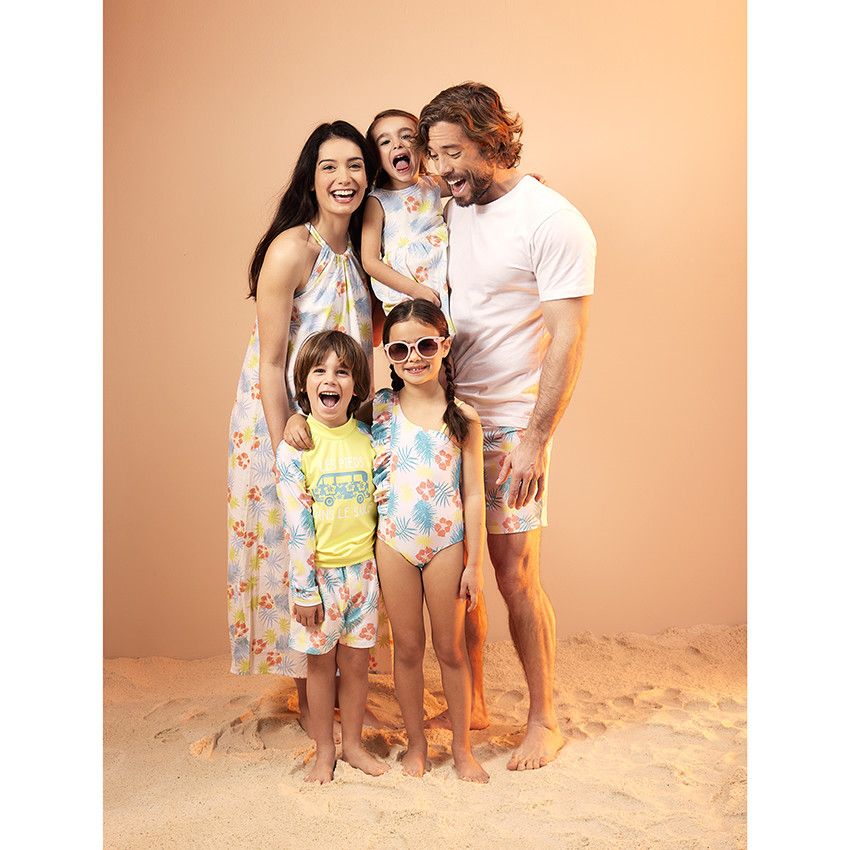 Robe à manches courtes imprimé fantaisie pour bébé fille - Blanc