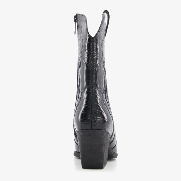 Blue Box dames croco western laarsjes zwart