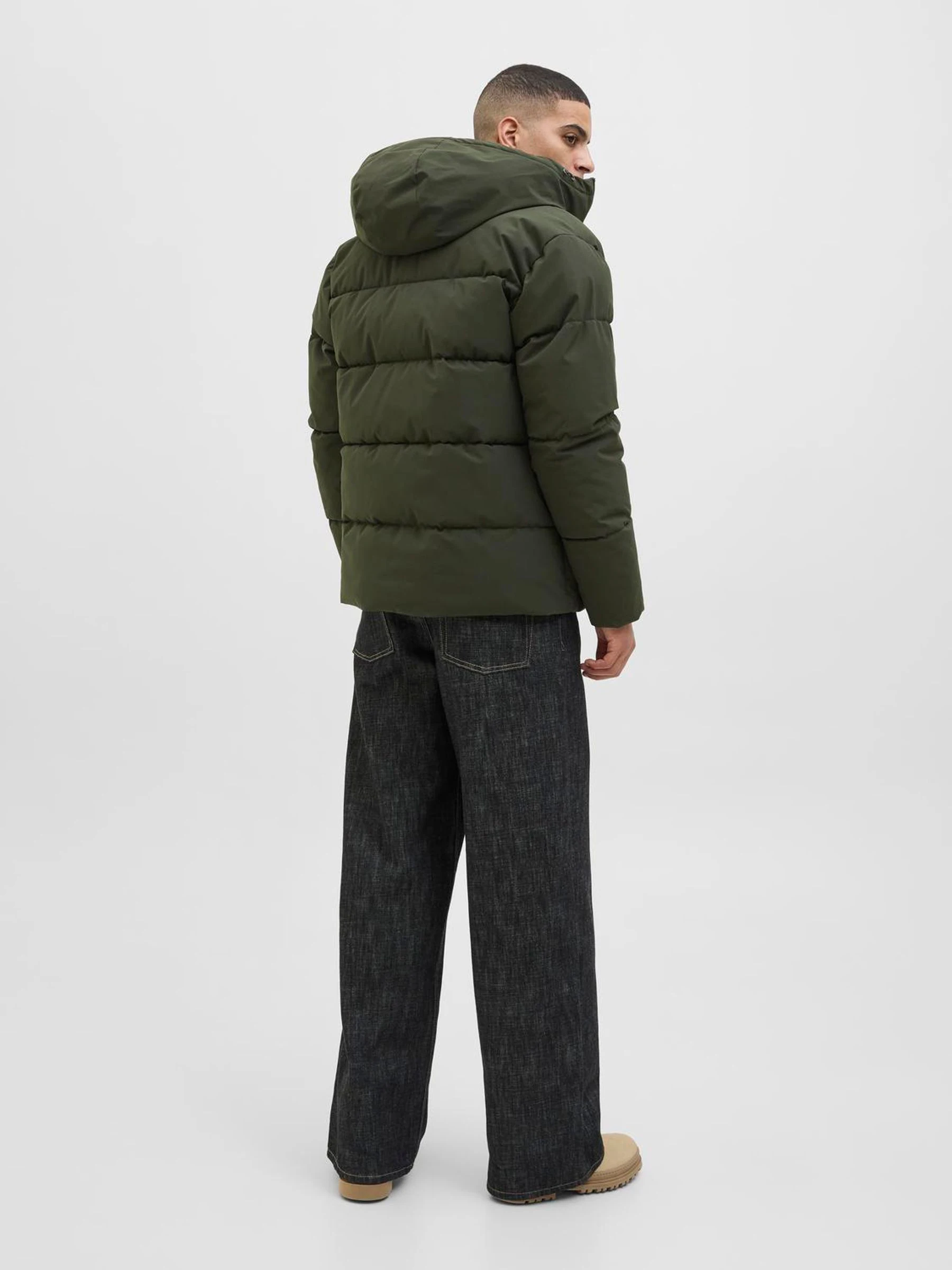 Groen - Jack & Jones - Gewatteerd jack met capuchon