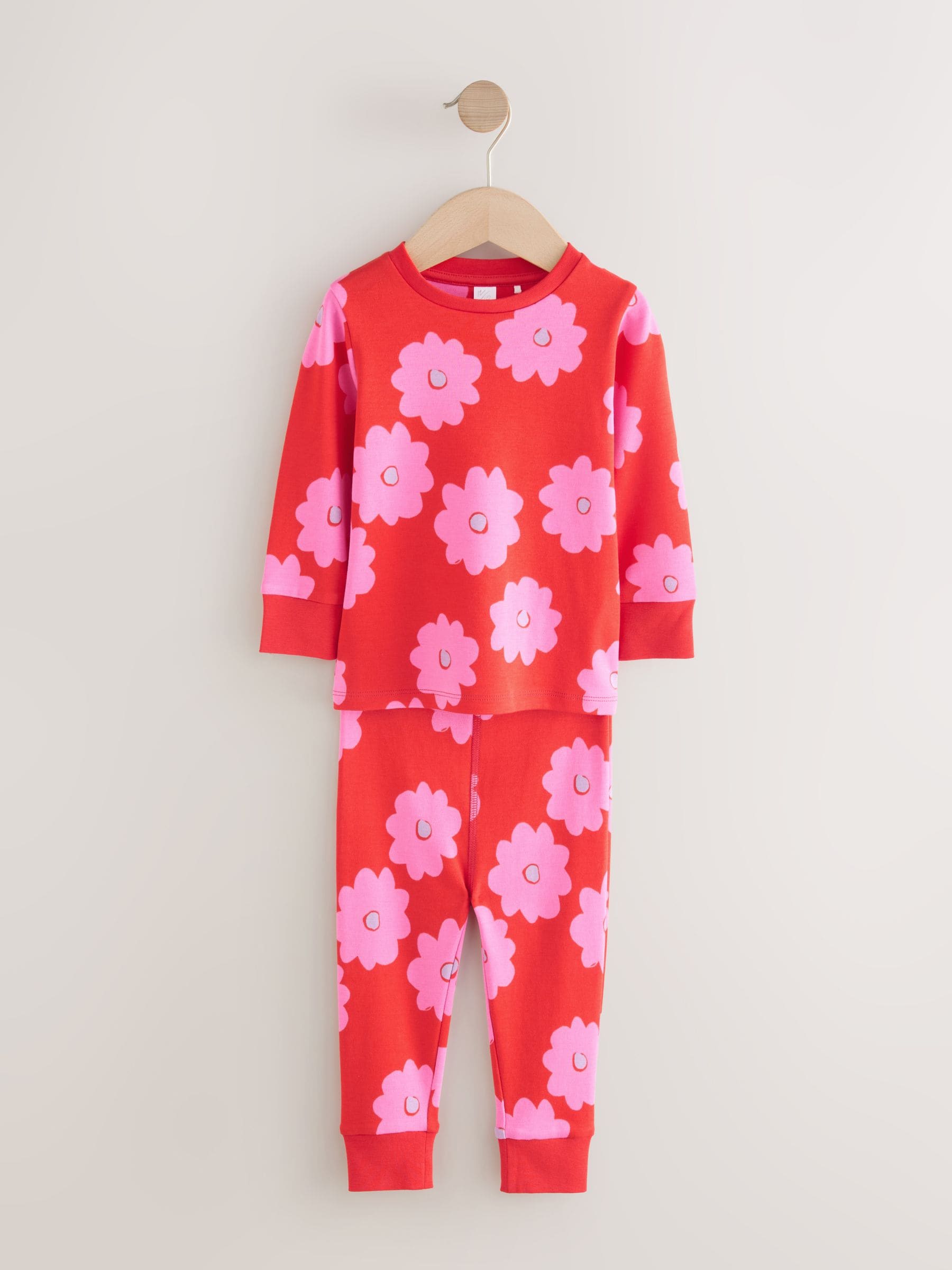 Rood/Roze Stampy-print - Verpakking van 3 knusse pyjama's (9 mnd-16 jr)