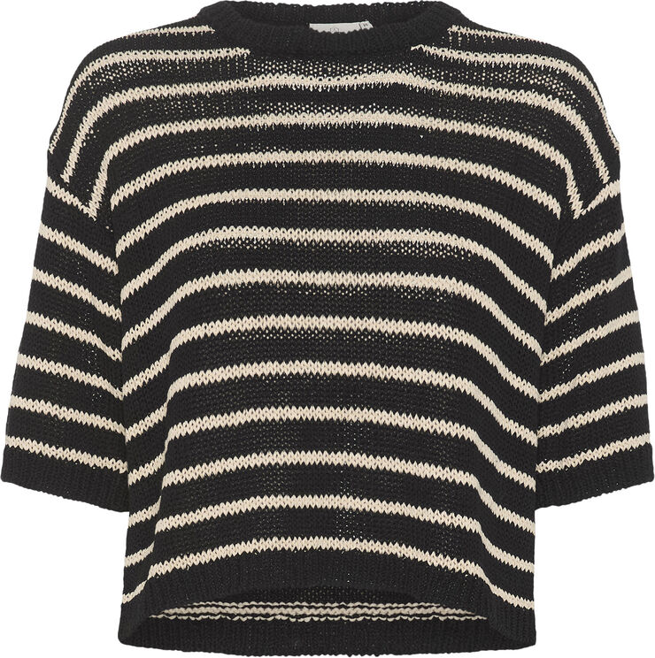 Kaffe KAysabel Knit Pullover Black/antique white stripe
