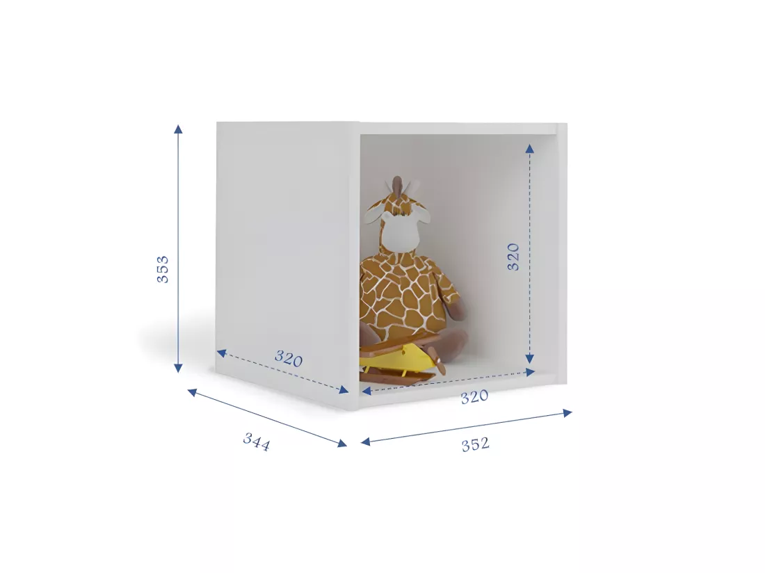 Casier de rangement 1 case panneaux de fibres blanc TIMEUS