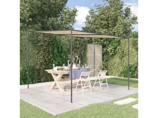 Belvédère beige 3x3 m 180 g/m² tissu et acier