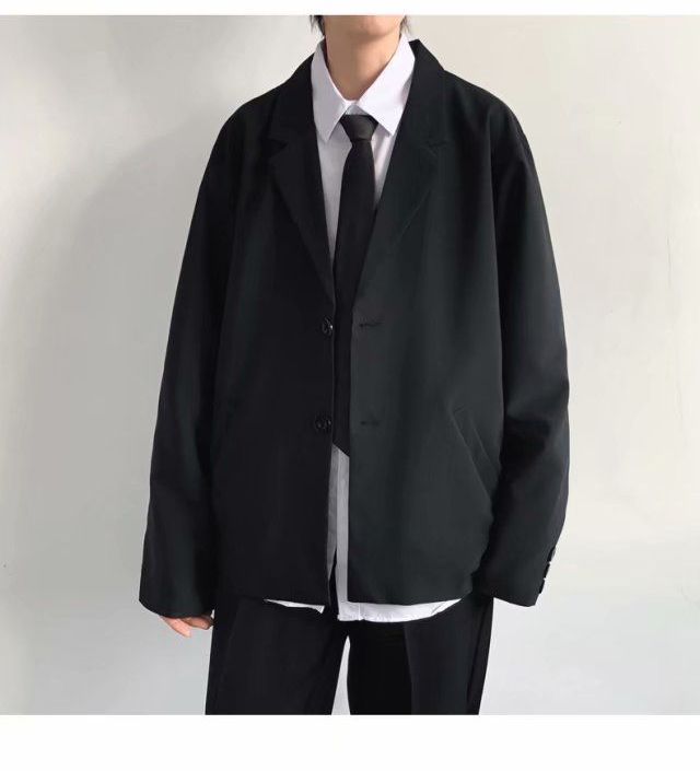 Ateso - Set: Effen blazer + stropdas + overhemd + rechte broek