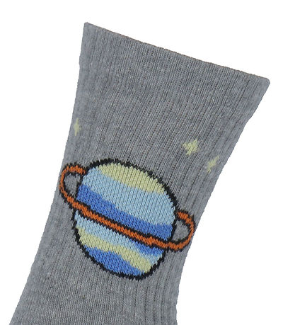Melton Socken - Planet - Hellgrau-Meliert