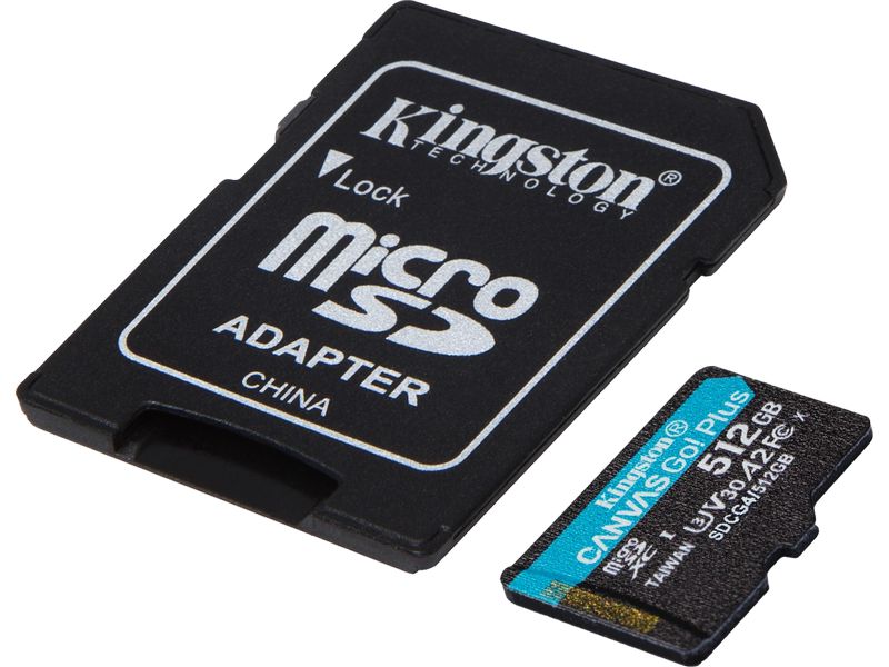 Kingston microSDXC-Karte Canvas Go! Plus 512 GB SD-Karte UHS-I U3, 200 MB/s / 160 MB/s, ‎Klasse 10
