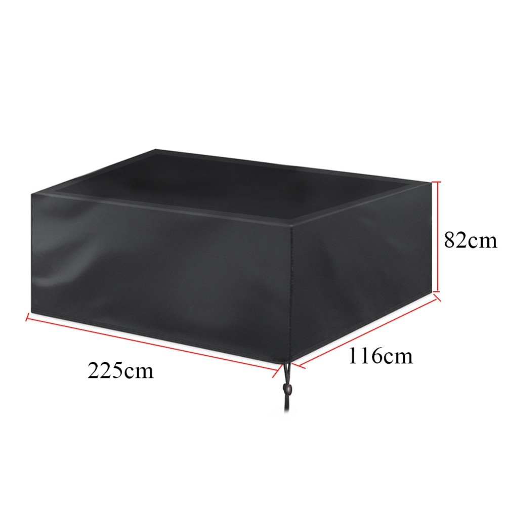 (225x116x82cm) Garten Tisch Abdeckung Wasserdichte Möbel Abdeckplane Staubschutz / Regenschutz - Schwarz